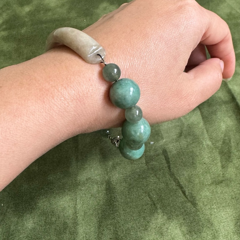 Chic Jade Green Beaded Bracelet
